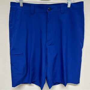 New PGA Tour Chino Performance Golf Cargo Shorts Pockets 34 Blue Active Casual